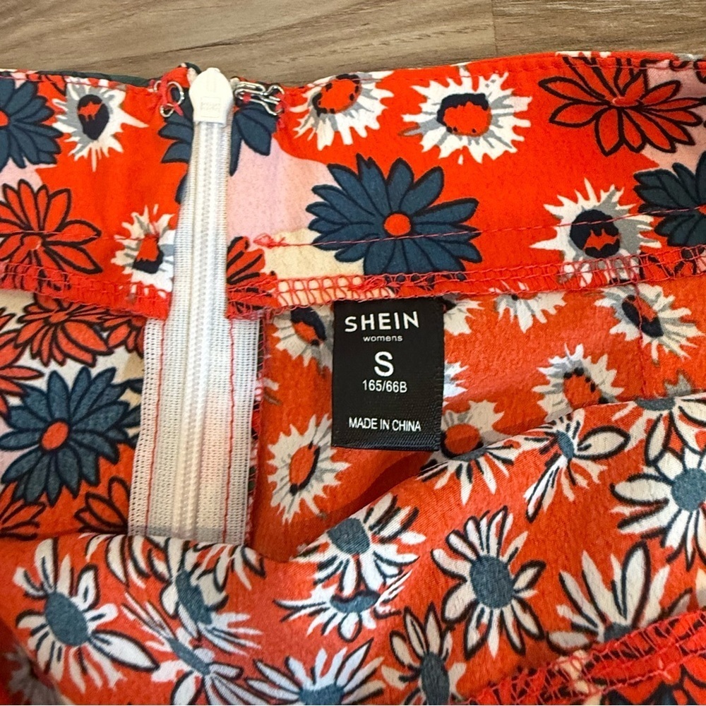 Boho Floral High Waist Split A Line Midi Skirt - Picture 8 of 10
